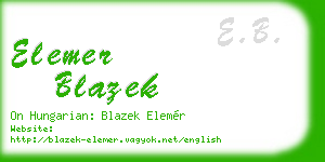 elemer blazek business card